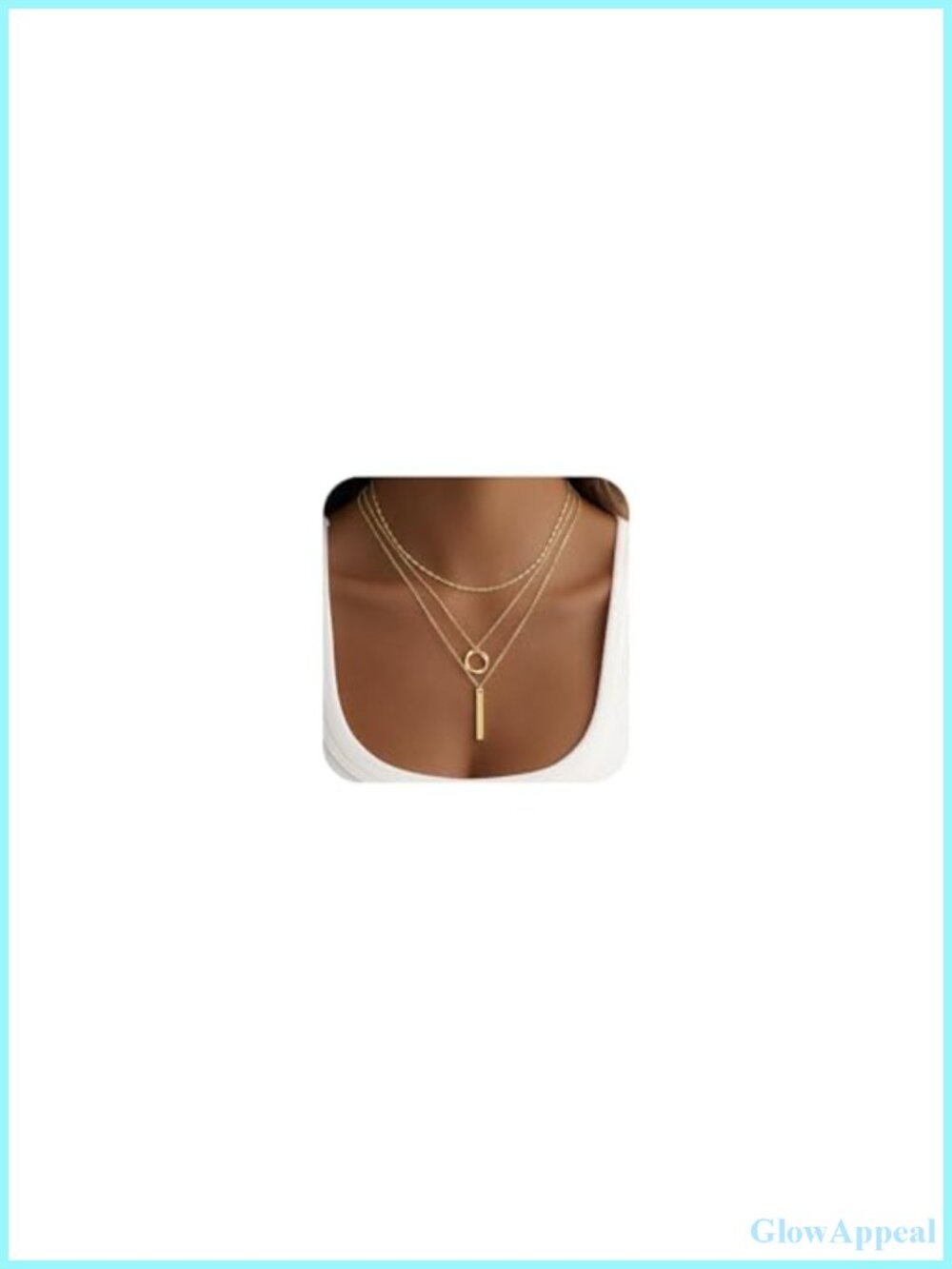 14K Gold Plated Layered Necklace Set 3-Piece Dainty Pendant Brass Jewelry